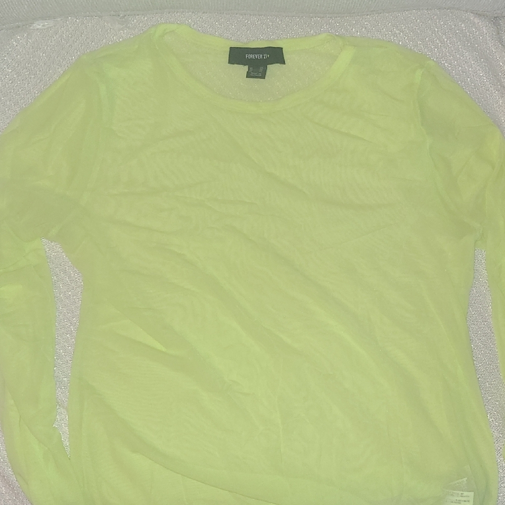 2 For $25 Forever 21 Lime Sheer Long Sleeve Top